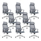 Fixed Arms Office Chair No Distressing Ergonomic Chair with Wheels 8 Piece Set With Headrest Clearhalo 'furn' 'furn_office_chair' 'Furniture' 'Office Chairs' 'Office Furniture' 'office_chair' 7056675