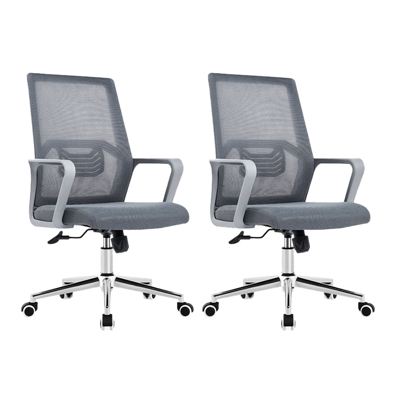 Fixed Arms Office Chair No Distressing Ergonomic Chair with Wheels 2 Piece Set Without Headrest Clearhalo 'furn' 'furn_office_chair' 'Furniture' 'Office Chairs' 'Office Furniture' 'office_chair' 7056679