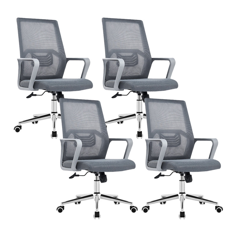 Fixed Arms Office Chair No Distressing Ergonomic Chair with Wheels 4 Piece Set Without Headrest Clearhalo 'furn' 'furn_office_chair' 'Furniture' 'Office Chairs' 'Office Furniture' 'office_chair' 7056680