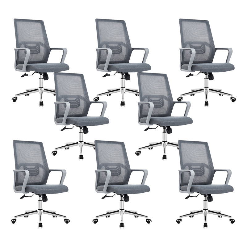 Fixed Arms Office Chair No Distressing Ergonomic Chair with Wheels 8 Piece Set Without Headrest Clearhalo 'furn' 'furn_office_chair' 'Furniture' 'Office Chairs' 'Office Furniture' 'office_chair' 7056684