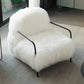 Contemporary 29.52 " Height White Wool Arm Chair for Bedroom Clearhalo 'Accent Chairs' 'accent_chairs' 'Chairs & Seating' 'furn' 'furn_accent_chairs' 'Furniture' 'Living Room Furniture' 7056858