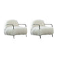 Contemporary 29.52 " Height White Wool Arm Chair for Bedroom 2 Piece Set Clearhalo 'Accent Chairs' 'accent_chairs' 'Chairs & Seating' 'furn' 'furn_accent_chairs' 'Furniture' 'Living Room Furniture' 7056859