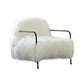 Contemporary 29.52 " Height White Wool Arm Chair for Bedroom Clearhalo 'Accent Chairs' 'accent_chairs' 'Chairs & Seating' 'furn' 'furn_accent_chairs' 'Furniture' 'Living Room Furniture' 7056863