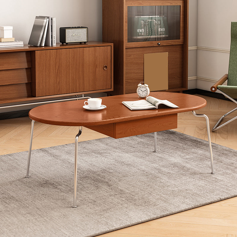 4 Legs Coffee Table Contemporary Oval Solid Wood Coffee Cocktail Table Clearhalo 'Coffee & Accent Tables' 'Coffee Tables' 'coffee_tables' 'furn' 'furn_coffee_tables' 'Furniture' 'Living Room Furniture' 7056868