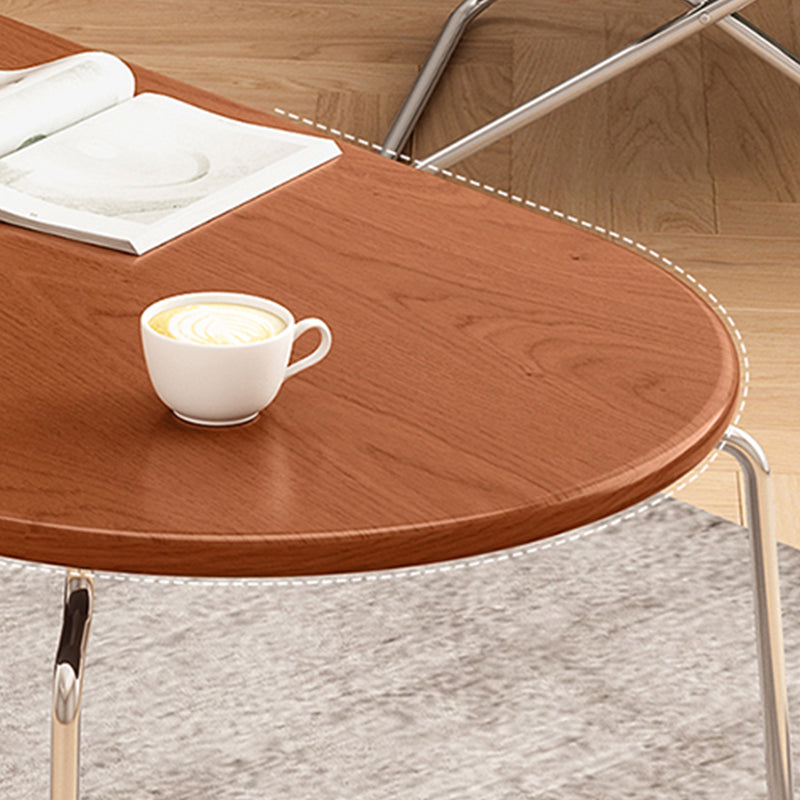 4 Legs Coffee Table Contemporary Oval Solid Wood Coffee Cocktail Table Clearhalo 'Coffee & Accent Tables' 'Coffee Tables' 'coffee_tables' 'furn' 'furn_coffee_tables' 'Furniture' 'Living Room Furniture' 7056874