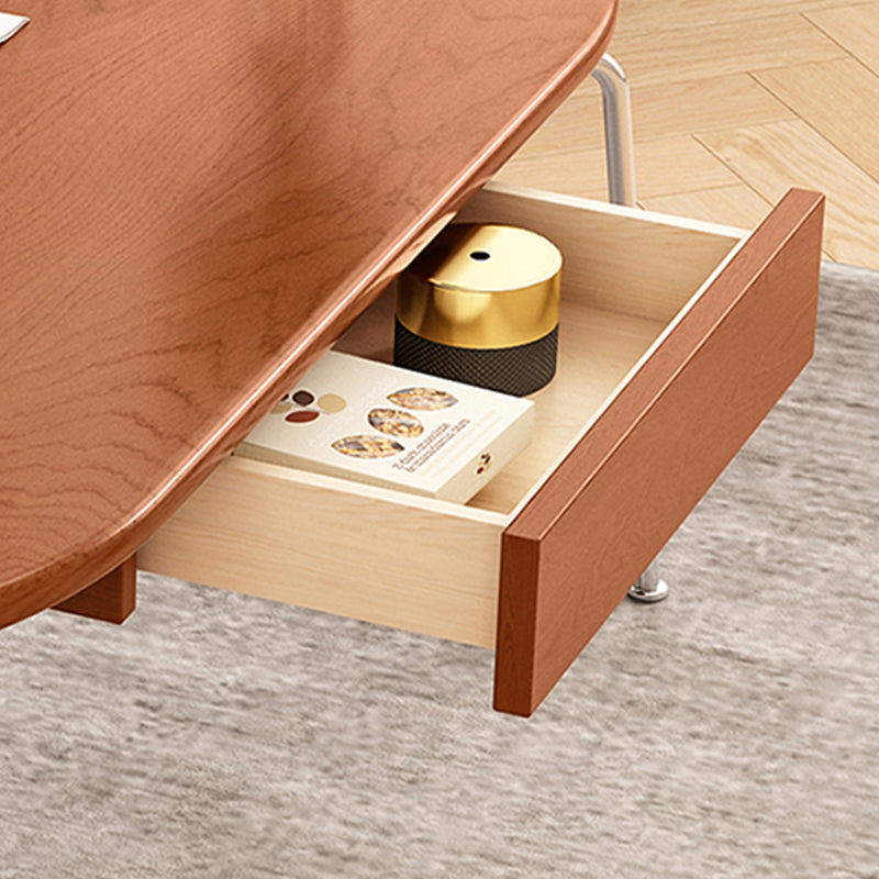 4 Legs Coffee Table Contemporary Oval Solid Wood Coffee Cocktail Table Clearhalo 'Coffee & Accent Tables' 'Coffee Tables' 'coffee_tables' 'furn' 'furn_coffee_tables' 'Furniture' 'Living Room Furniture' 7056875