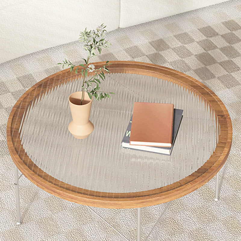 15"H Tropical Coffee Table Glass 4 Legs Coffee Cocktail Table Clearhalo 'Coffee & Accent Tables' 'Coffee Tables' 'coffee_tables' 'furn' 'furn_coffee_tables' 'Furniture' 'Living Room Furniture' 7056899
