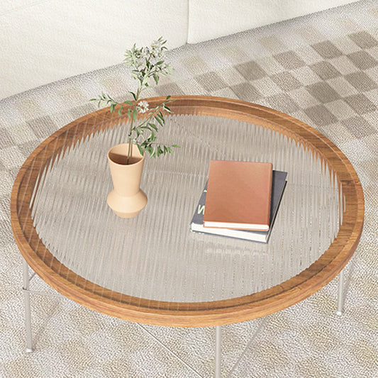 15"H Tropical Coffee Table Glass 4 Legs Coffee Cocktail Table Clearhalo 'Coffee & Accent Tables' 'Coffee Tables' 'coffee_tables' 'furn' 'furn_coffee_tables' 'Furniture' 'Living Room Furniture' 7056899