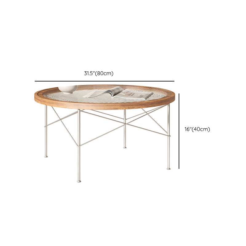 15"H Tropical Coffee Table Glass 4 Legs Coffee Cocktail Table Clearhalo 'Coffee & Accent Tables' 'Coffee Tables' 'coffee_tables' 'furn' 'furn_coffee_tables' 'Furniture' 'Living Room Furniture' 7056904