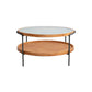 32" Wide Tropical Coffee Table Glass Storage Coffee Cocktail Table Reeded Glass Black Clearhalo 'Coffee & Accent Tables' 'Coffee Tables' 'coffee_tables' 'furn' 'furn_coffee_tables' 'Furniture' 'Living Room Furniture' 7056907