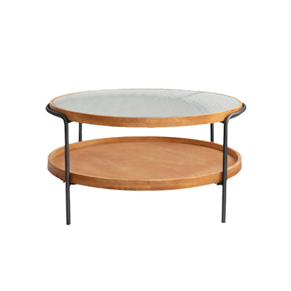 32" Wide Tropical Coffee Table Glass Storage Coffee Cocktail Table Glass Black Clearhalo 'Coffee & Accent Tables' 'Coffee Tables' 'coffee_tables' 'furn' 'furn_coffee_tables' 'Furniture' 'Living Room Furniture' 7056910