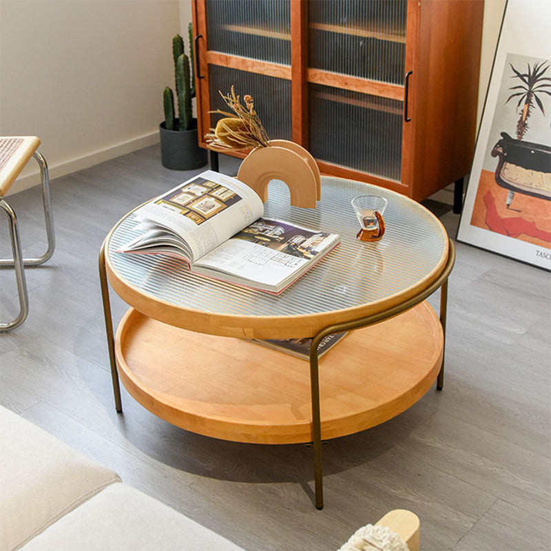 32" Wide Tropical Coffee Table Glass Storage Coffee Cocktail Table Clearhalo 'Coffee & Accent Tables' 'Coffee Tables' 'coffee_tables' 'furn' 'furn_coffee_tables' 'Furniture' 'Living Room Furniture' 7056911