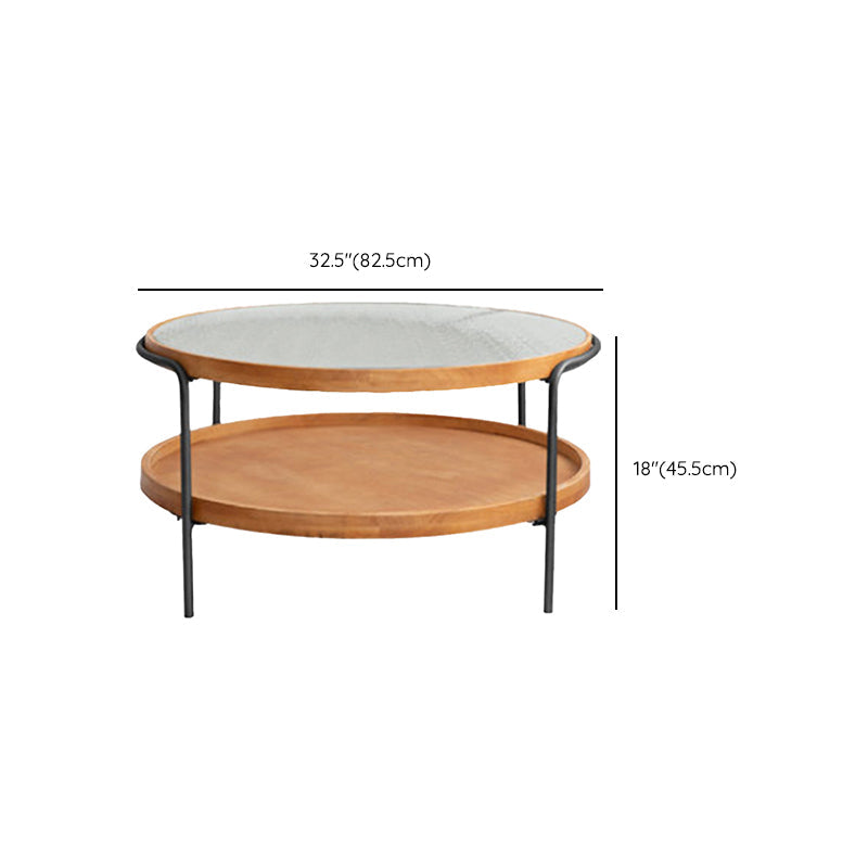 32" Wide Tropical Coffee Table Glass Storage Coffee Cocktail Table Clearhalo 'Coffee & Accent Tables' 'Coffee Tables' 'coffee_tables' 'furn' 'furn_coffee_tables' 'Furniture' 'Living Room Furniture' 7056922