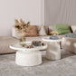 Pedestal Coffee Table Contemporary Tray Top Coffee Cocktail Table 29.5"L x 29.5"W x 14"H + 20"L x 20"W x 18"H Clearhalo 'Coffee & Accent Tables' 'Coffee Tables' 'coffee_tables' 'furn' 'furn_coffee_tables' 'Furniture' 'Living Room Furniture' 7056934