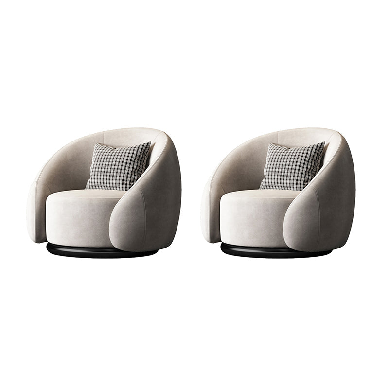 Contemporary 33.07" Wide Pillow Back Chair Velvet Sloped Arm Chair in Gray 2 Piece Set Clearhalo 'Accent Chairs' 'accent_chairs' 'Chairs & Seating' 'furn' 'furn_accent_chairs' 'Furniture' 'Living Room Furniture' 7056968