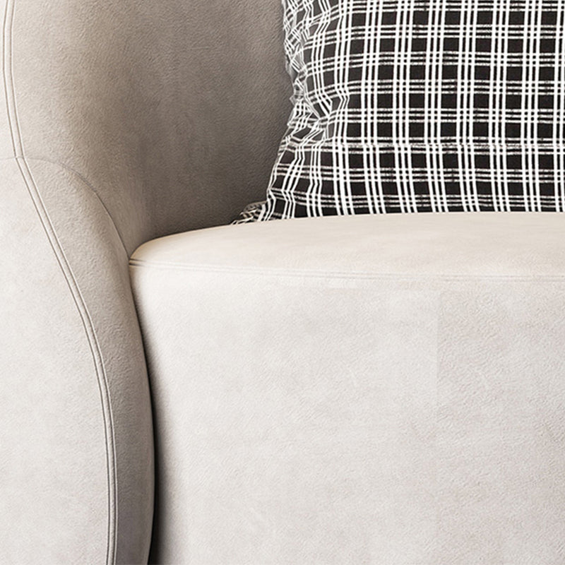 Contemporary 33.07" Wide Pillow Back Chair Velvet Sloped Arm Chair in Gray Clearhalo 'Accent Chairs' 'accent_chairs' 'Chairs & Seating' 'furn' 'furn_accent_chairs' 'Furniture' 'Living Room Furniture' 7056973