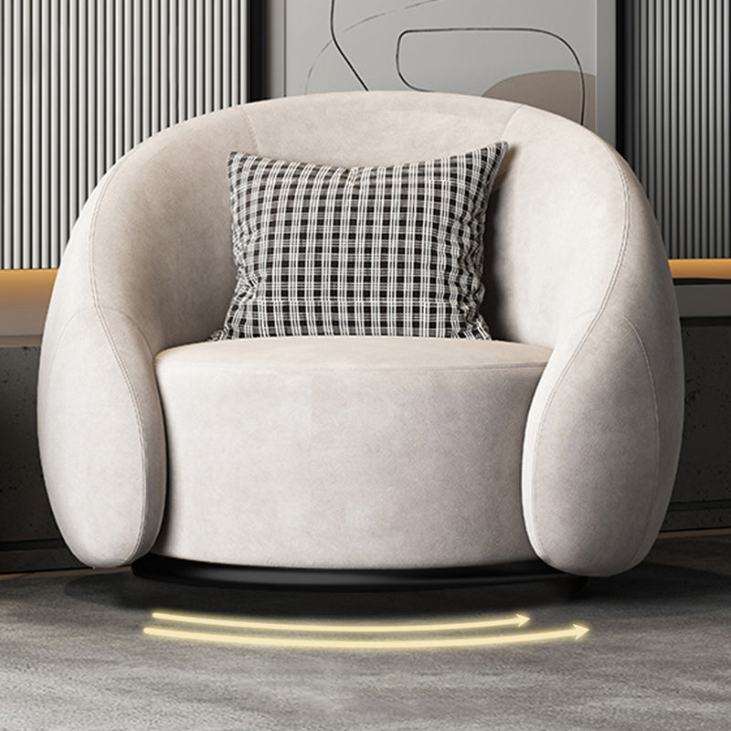 Contemporary 33.07" Wide Pillow Back Chair Velvet Sloped Arm Chair in Gray 1 Piece Swivel Clearhalo 'Accent Chairs' 'accent_chairs' 'Chairs & Seating' 'furn' 'furn_accent_chairs' 'Furniture' 'Living Room Furniture' 7056977
