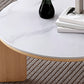 Contemporary Solid Wood Coffee Cocktail Table Slate Round Top Coffee Table Clearhalo 'Coffee & Accent Tables' 'Coffee Tables' 'coffee_tables' 'furn' 'furn_coffee_tables' 'Furniture' 'Living Room Furniture' 7056985
