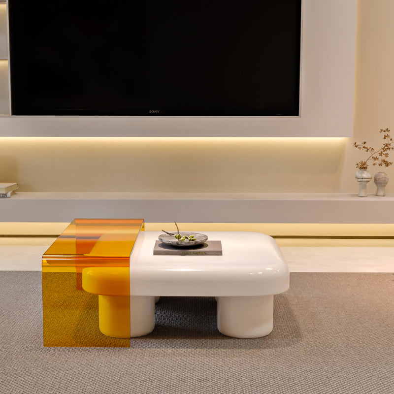 Tavolino contemporaneo a 2 nidificazione set quadrato a 4 gambe tavolo da cocktail