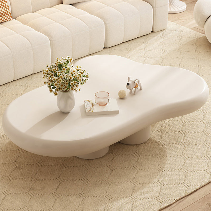 White 4 Legs Coffee Table Contemporary Geometric Wood Cocktail Table Clearhalo 'Coffee & Accent Tables' 'Coffee Tables' 'coffee_tables' 'furn' 'furn_coffee_tables' 'Furniture' 'Living Room Furniture' 7057059