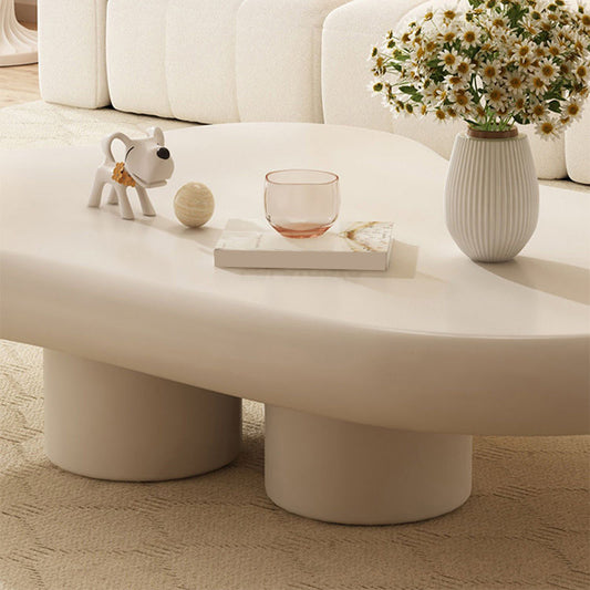 White 4 Legs Coffee Table Contemporary Geometric Wood Cocktail Table Clearhalo 'Coffee & Accent Tables' 'Coffee Tables' 'coffee_tables' 'furn' 'furn_coffee_tables' 'Furniture' 'Living Room Furniture' 7057066