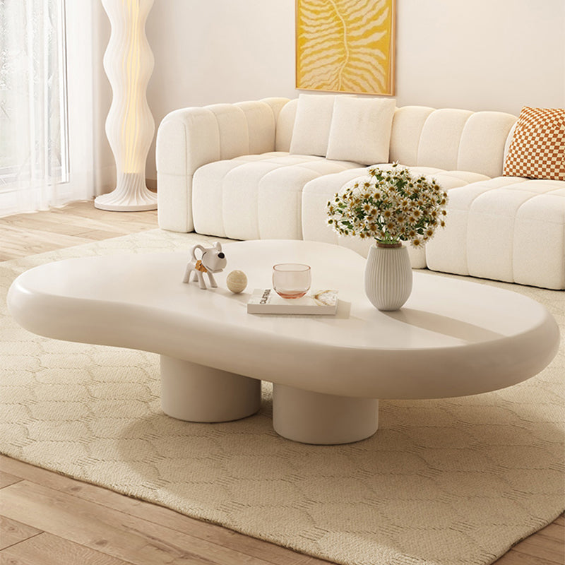 White 4 Legs Coffee Table Contemporary Geometric Wood Cocktail Table Clearhalo 'Coffee & Accent Tables' 'Coffee Tables' 'coffee_tables' 'furn' 'furn_coffee_tables' 'Furniture' 'Living Room Furniture' 7057067