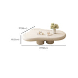 White 4 Legs Coffee Table Contemporary Geometric Wood Cocktail Table Clearhalo 'Coffee & Accent Tables' 'Coffee Tables' 'coffee_tables' 'furn' 'furn_coffee_tables' 'Furniture' 'Living Room Furniture' 7057071