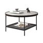 Salontafel met 4 poten, koffiecocktailtafel met glazen blad en plank