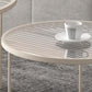 Salontafel met 4 poten, koffiecocktailtafel met glazen blad en plank
