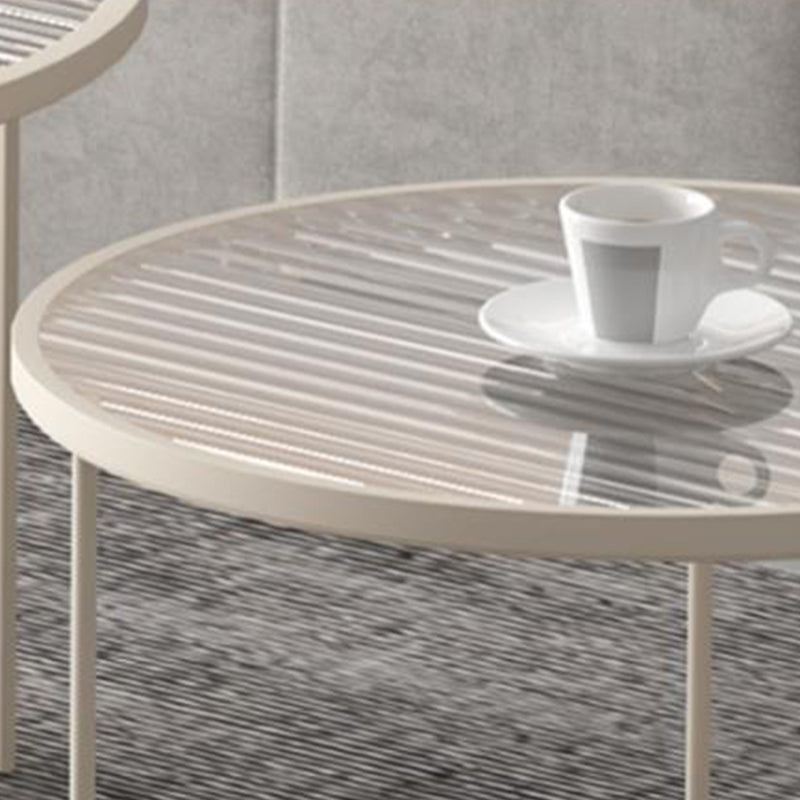 Salontafel met 4 poten, koffiecocktailtafel met glazen blad en plank