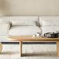 2 Legs Coffee Table Contemporary Solid Wood Coffee Cocktail Table
