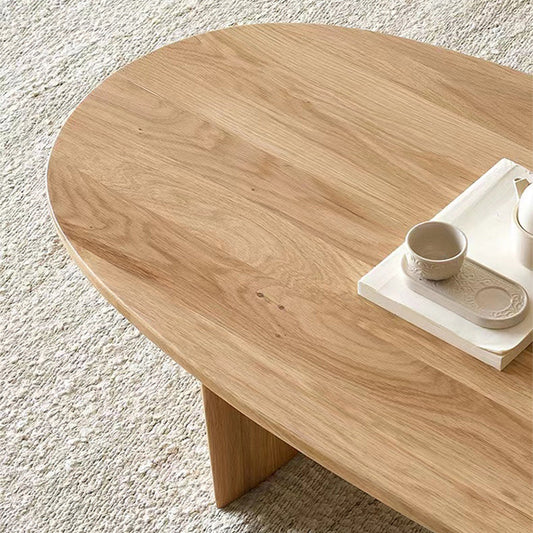 Tavolino da caffè a 2 gambe tavolino in legno massiccio contemporaneo