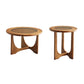 Cross Legs Cocktail Table Tropical Glass Coffee Table No Distressing 26"L x 26"W x 16"H + 18"L x 18"W x 20"H Walnut Clearhalo 'Coffee & Accent Tables' 'Coffee Tables' 'coffee_tables' 'furn' 'furn_coffee_tables' 'Furniture' 'Living Room Furniture' 7057132