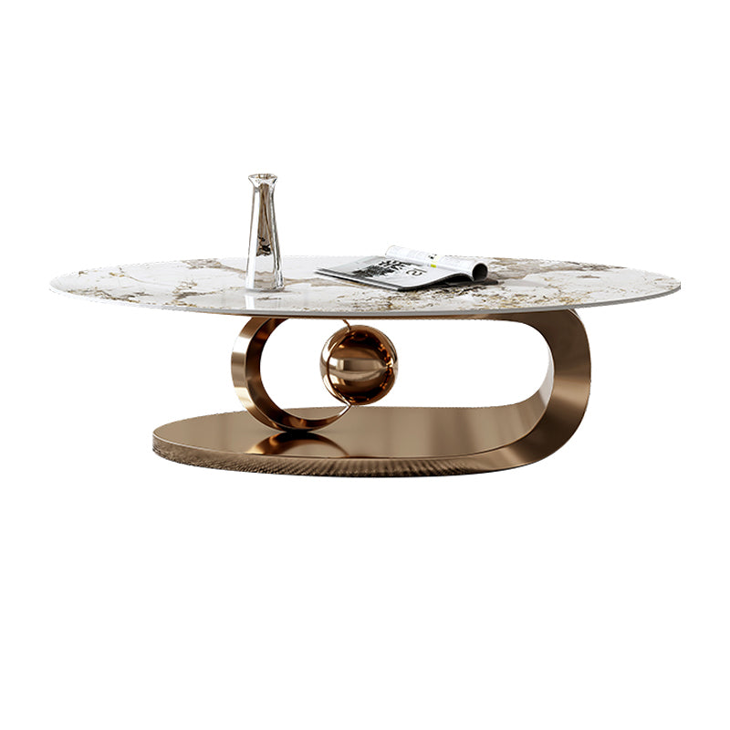 Tavolino top in ardesia glam astratto tavolo da cocktail di caffè ovale