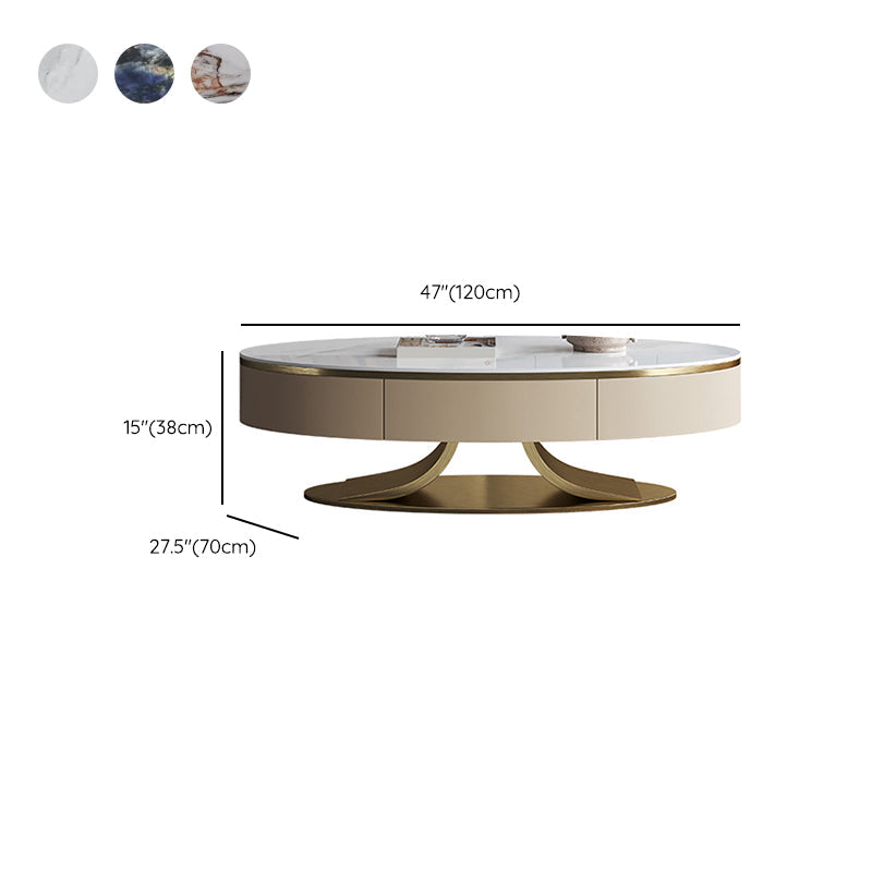 Tavolino ovale glam tavolo da cocktail in ardesia astratto