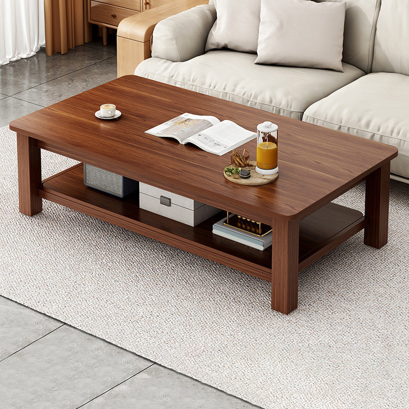 Legno rettangolare 1 tavolino singolo 4 gambe tavolo da cocktail con scaffale