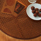 Table basse ou table d'appoint avec plateau en verre, pieds croisés noirs, table de cocktail
