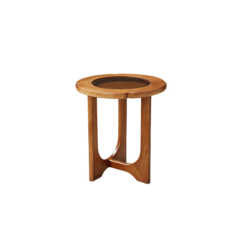 Table basse ou table d'appoint avec plateau en verre, pieds croisés noirs, table de cocktail