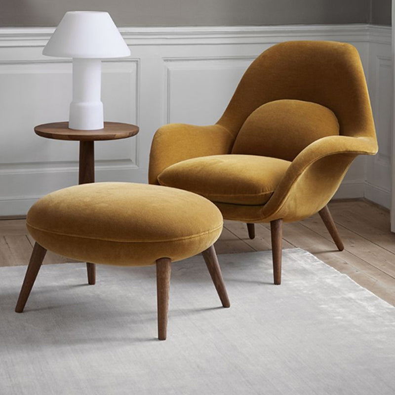 Contemporary Solid Color Velvet Arm Chair 4 Legs Flared Arms Chair Clearhalo 'Accent Chairs' 'accent_chairs' 'Chairs & Seating' 'furn' 'furn_accent_chairs' 'Furniture' 'Living Room Furniture' 7057301