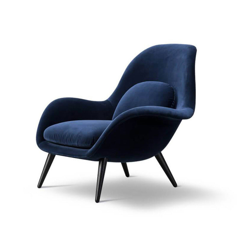 Contemporary Solid Color Velvet Arm Chair 4 Legs Flared Arms Chair Accent Chair Blue 1 Piece Clearhalo 'Accent Chairs' 'accent_chairs' 'Chairs & Seating' 'furn' 'furn_accent_chairs' 'Furniture' 'Living Room Furniture' 7057303