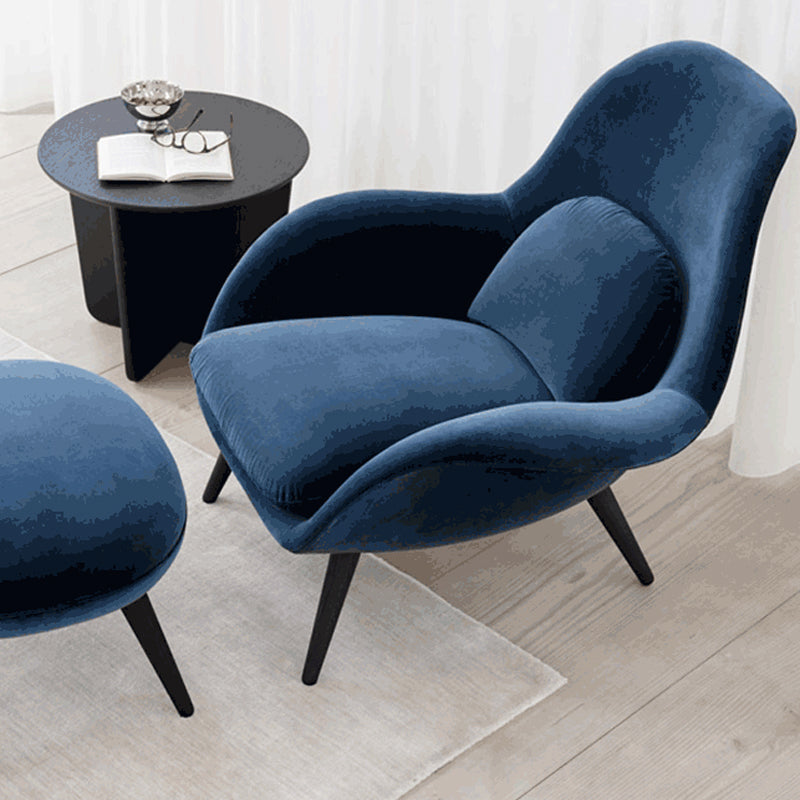 Contemporary Solid Color Velvet Arm Chair 4 Legs Flared Arms Chair Clearhalo 'Accent Chairs' 'accent_chairs' 'Chairs & Seating' 'furn' 'furn_accent_chairs' 'Furniture' 'Living Room Furniture' 7057306