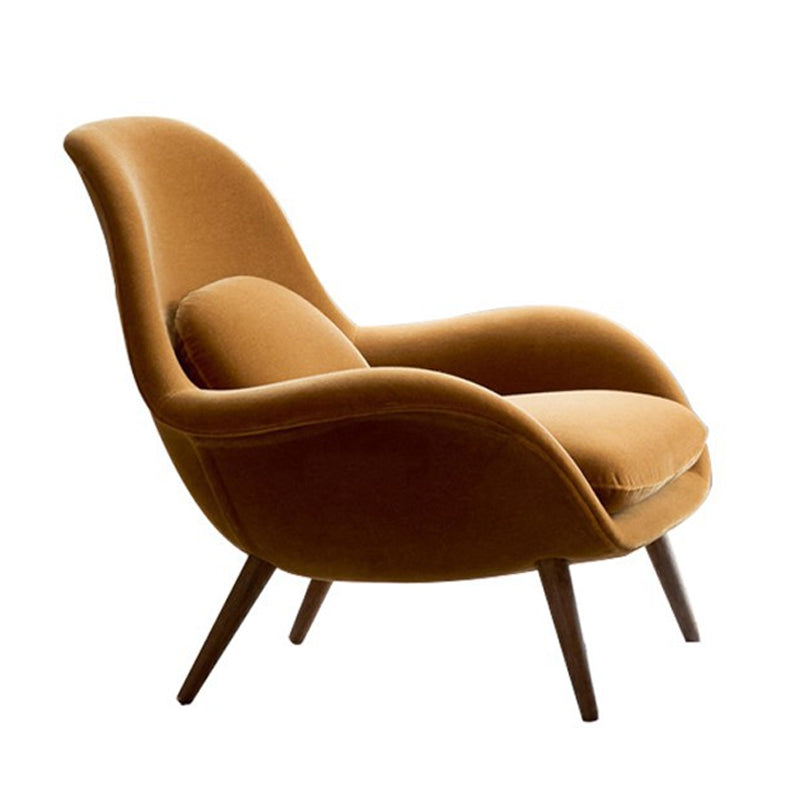 Contemporary Solid Color Velvet Arm Chair 4 Legs Flared Arms Chair Clearhalo 'Accent Chairs' 'accent_chairs' 'Chairs & Seating' 'furn' 'furn_accent_chairs' 'Furniture' 'Living Room Furniture' 7057310