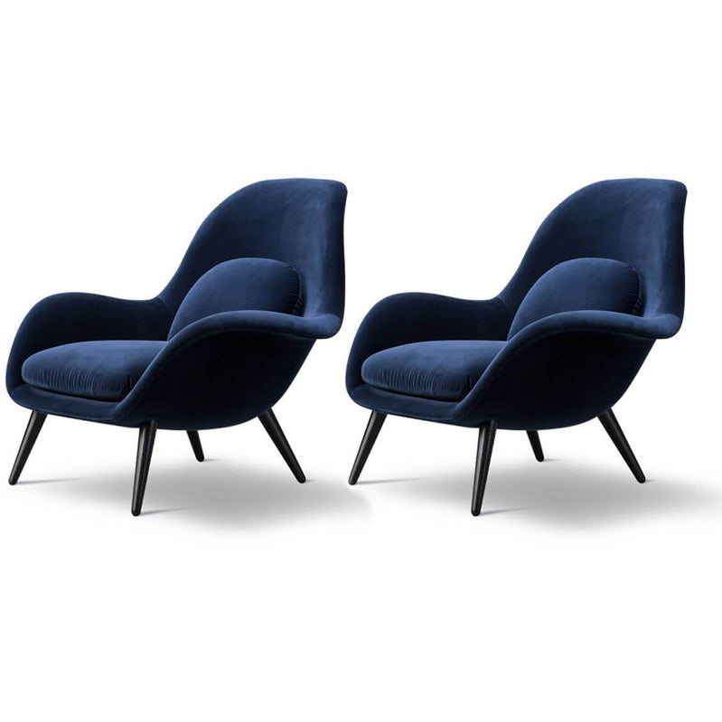 Contemporary Solid Color Velvet Arm Chair 4 Legs Flared Arms Chair Accent Chair Blue 2 Piece Set Clearhalo 'Accent Chairs' 'accent_chairs' 'Chairs & Seating' 'furn' 'furn_accent_chairs' 'Furniture' 'Living Room Furniture' 7057311