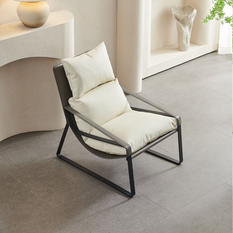 Modern 35.43" Wide Sewn Pillow Back Sponge Metal Frame Arm Chair Clearhalo 'Accent Chairs' 'accent_chairs' 'Chairs & Seating' 'furn' 'furn_accent_chairs' 'Furniture' 'Living Room Furniture' 7057321