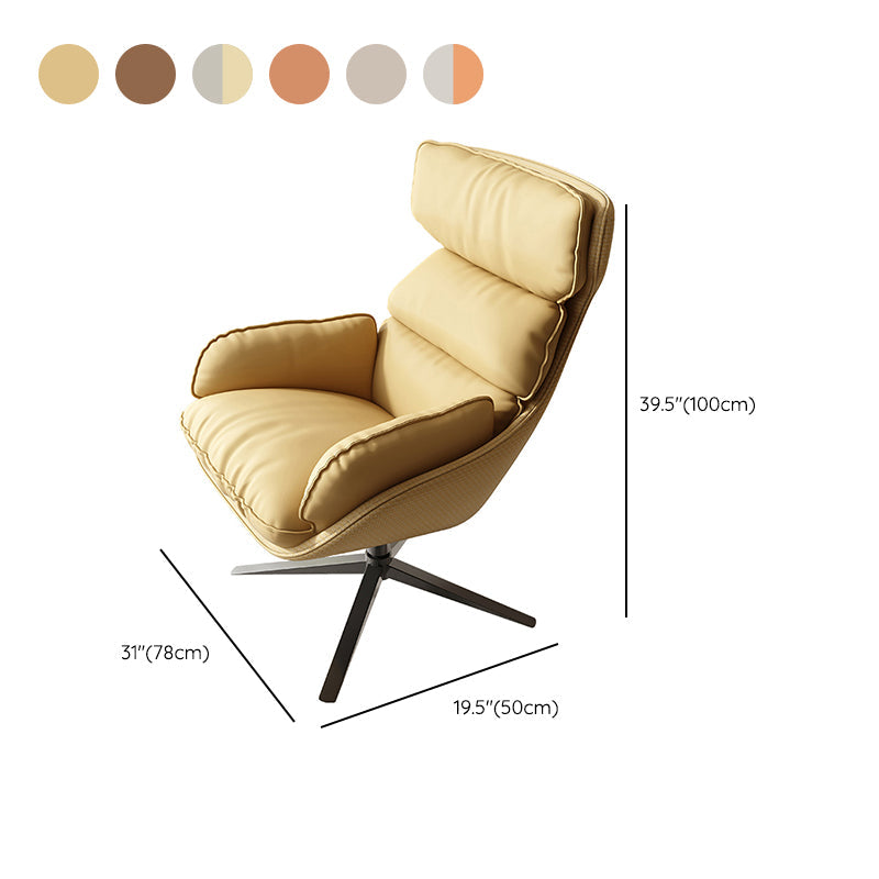 Sedia a braccio a colore solido contemporaneo sedia a base di base a 4 stelle con girevole