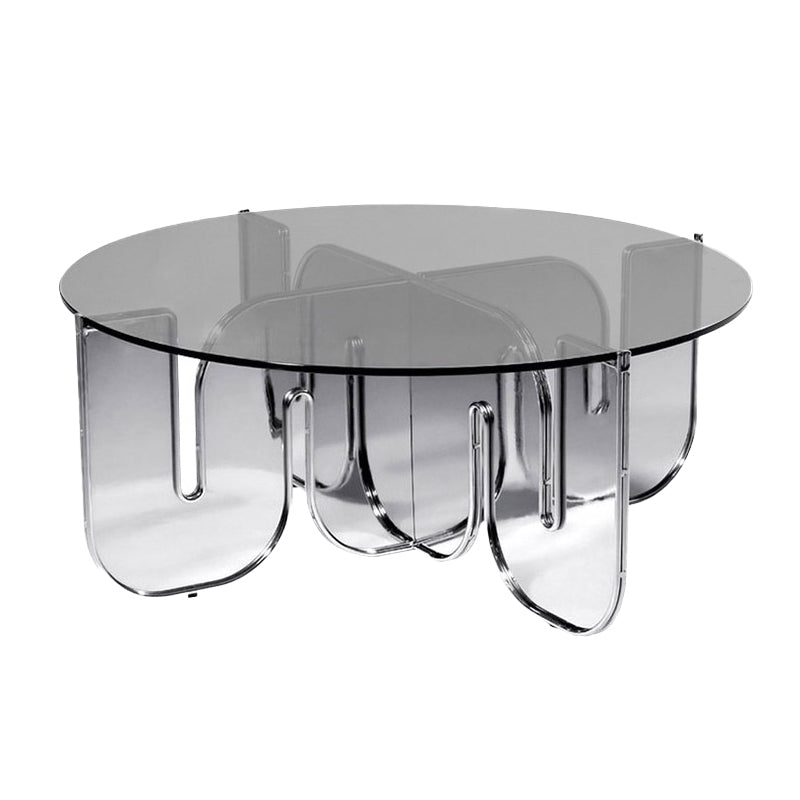Abstract Coffee Table Modern Glass Top Coffee Cocktail Table Clearhalo 'Coffee & Accent Tables' 'Coffee Tables' 'coffee_tables' 'furn' 'furn_coffee_tables' 'Furniture' 'Living Room Furniture' 7057487