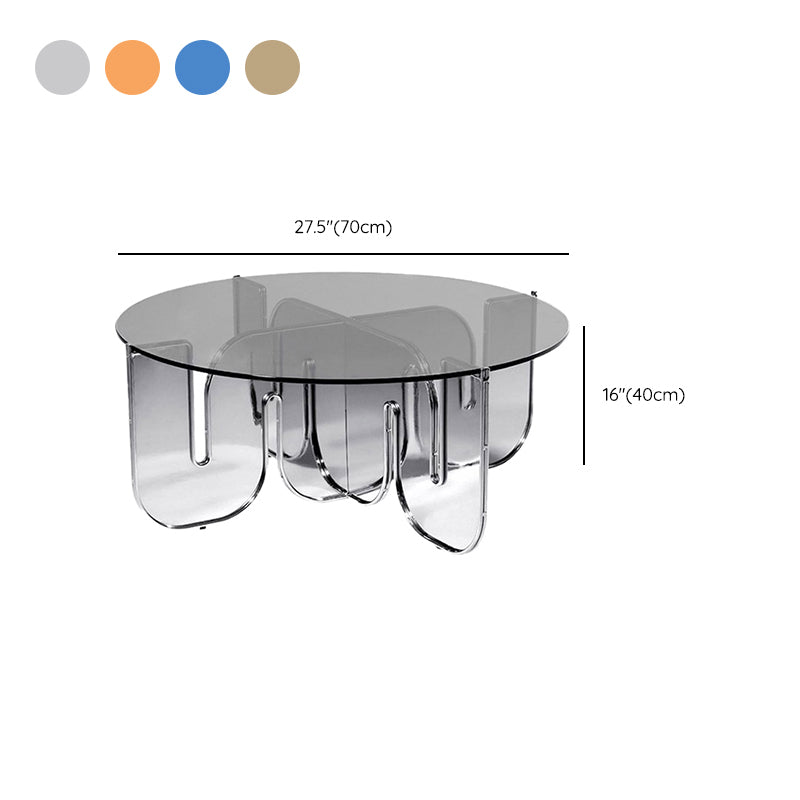 Abstract Coffee Table Modern Glass Top Coffee Cocktail Table Clearhalo 'Coffee & Accent Tables' 'Coffee Tables' 'coffee_tables' 'furn' 'furn_coffee_tables' 'Furniture' 'Living Room Furniture' 7057497