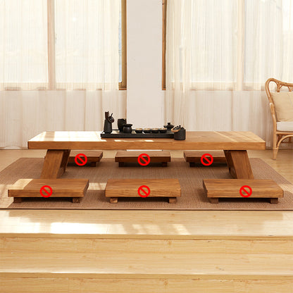 Table basse contemporaine à 4 pieds, table de cocktail en bois massif