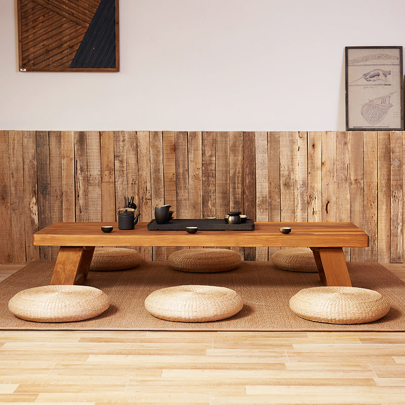 Table basse contemporaine à 4 pieds, table de cocktail en bois massif