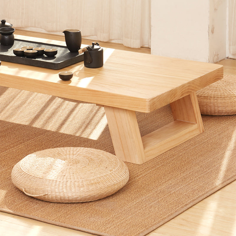 Table basse contemporaine à 4 pieds, table de cocktail en bois massif